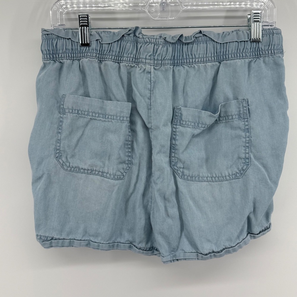 Nicole‎ Miller New York Chambray Drawstring Waist Ruffle Shorts Medium - Picture 4 of 7